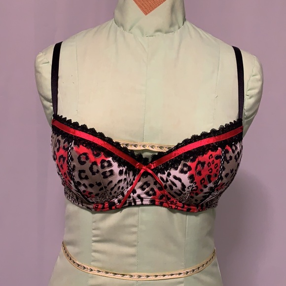 CANDIE’S Black & Red Print Push-up Bra - Picture 4 of 14